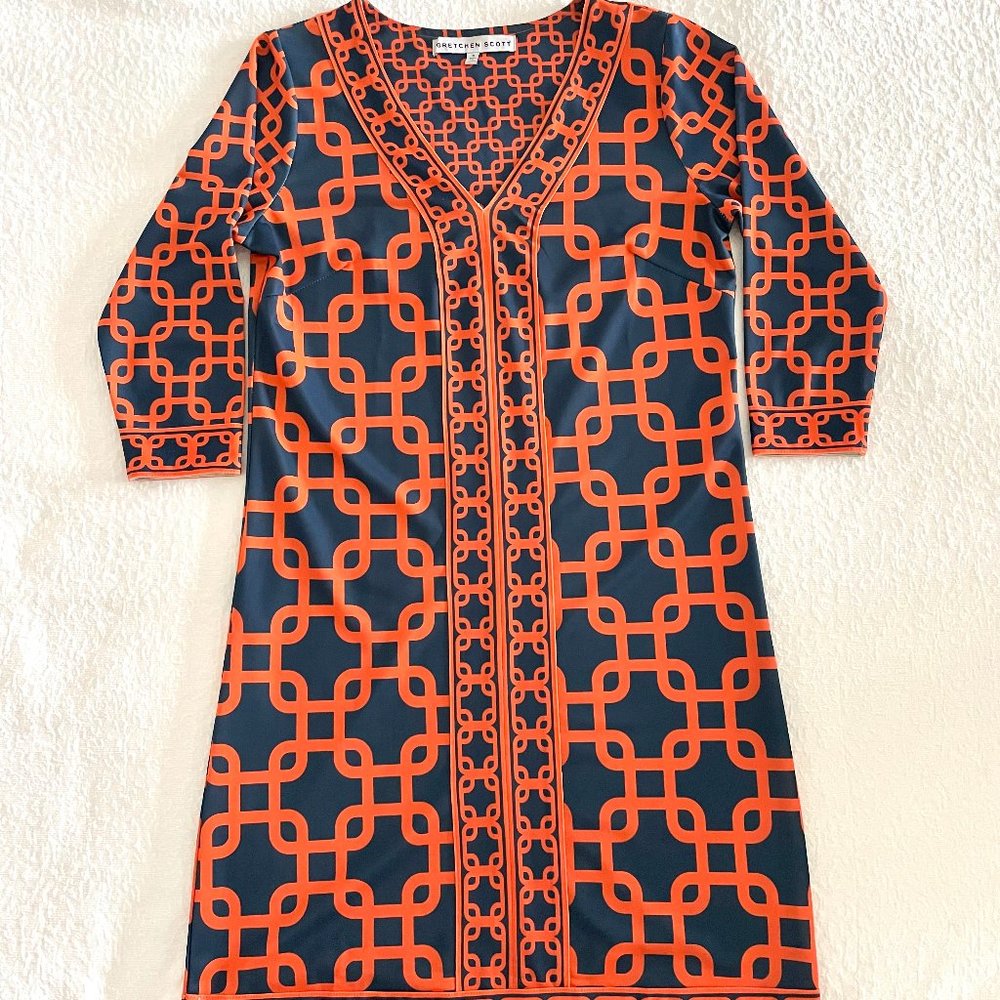 Gretchen Scott Navy/Orange Dress